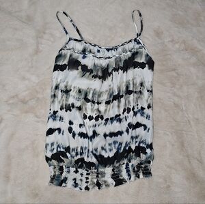 FANG Black & Green Tie-Dyed Tank Top